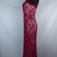 Koronkowa sukienka maxi bordo / XS