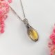 Naszyjnik Cytryn stal chirurgiczna wisiorek handmade wirewrapping