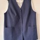 Elegancka granatowa kamizelka o prostym, wydłużonym kroju 5XL / 50 / 22·Bardzo dobry·OFFICE