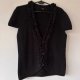 Czarna kamizelka welniana z falbanką i guzikami, styl casual M / 38 / 10·Bardzo dobry·Select