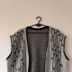 Szaro-czarna kamizelka z warkoczami i lamówką, styl casual 4XL / 48 / 20·Bardzo dobry·Gina Benotti