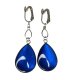 Perłowe klipsy z kobaltowymi kroplami e104/12