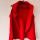 Czerwona filcowa długa kamizelka bezrękawnik falowane brzegi elegancka warstwowa L / 40 / 12·Bardzo dobry·Top Vintage