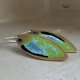 Kolczyki Green Fish with Navy Blue Streak