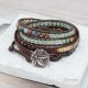 Brązowa Bransoletka Boho z Minerałami