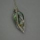 Wisiorek z labradorytem, wire wrapping, stal chirurgiczna, labradoryt wisior