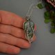 Wisiorek z labradorytem, wire wrapping, stal chirurgiczna, labradoryt wisior
