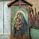Obraz malowany na starych deskach - Madonna z Dzieciątkiem