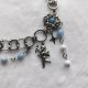 Komplet niebiański naszyjnik + kolczyki chainmaille amorki akwamaryn