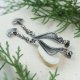 Ogród japoński - srebrne kolczyki z listkami miłorzębu