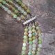 Kolia agat zielony 4 sznury