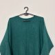 Sweter oversize Made in Italy, miękki zielony, ponczo 7XL / 54 / 26·Bardzo dobry·CM