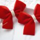 Spinki do włosów świąteczne kokardki czerwone WELUROWE SW11