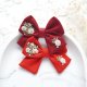 HAFTOWANA Spinka / opaska do włosów świąteczna kokarda BORDOWA | HSK48