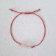 Bransoletka czerwony sznureczek kwarc różowy