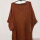 Oversize sweter z głębokim dekoltem V, luźny krój, miękki splot, jesienny rdzawy kolor 4XL 48