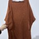 Oversize sweter z głębokim dekoltem V, luźny krój, miękki splot, jesienny rdzawy kolor 4XL 48