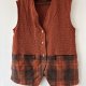 kamizelka villaggio w rustykalnym stylu, ciepły melanż, kieszenie, francuska produkcja Xl xxl