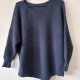 granatowy ażurowy sweter oversize z dzianiny handmade l xl