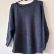 granatowy ażurowy sweter oversize z dzianiny handmade l xl