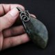 Lara - duży srebrny wisior z labradorytem, wire-wrapping