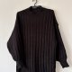 Czarne ciepłe dzianinowe sukienka midi oversize, prążkowana, miękka – idealna na zimę L xl