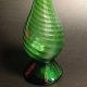 Szklany zielony szmaragdowy wazon vintage