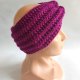 Opaska ręcznie robiona na drutach, fuksja.