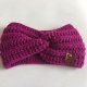 Opaska ręcznie robiona na drutach, fuksja.