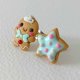 Pastelowe kolczyki pierniczek i gwiazdka