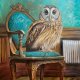 Kafelka ceramiczna, płytka, autorski kafelek z ptakiem - sowa