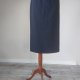 Vintage  granatowa prosta spódnica midi M wełna 45%