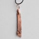 Naszyjnik - wisior z oksydowanej miedzi, lapis lazuli i rzemienia /1/ handmade rękodzieło
