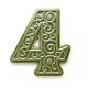 numer domu, cyfra 4, zielono-brązowa, do przykręcenia