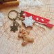 Breloczek świąteczny z pierniczkowym ludkiek i śnieżynki