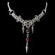Naszyjnik choker chainmaille gothic z kolcami bordowy stal wampir vamp