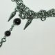 Naszyjnik choker chainmaille gothic z kolcami bordowy stal wampir vamp