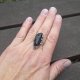 Turmalin jak węgiel- pierścionek regulowany