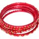 czerwone ozdobne  bransoletki Bollywood 6szt