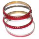 RUBINOWE metalowe bransoletki 4szt czerwone