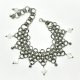 Ręcznie robiona bransoletka chainmaille • stal chirurgiczna • masa perłowa • regulowana • elf / witchy / goth