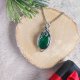 Naszyjnik Malachit "Leśny Mróz" stal chirurgiczna wisiorek handmade wirewrapping