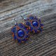 Granatowo-brązowe kolczyki soutache z lapis lazuli