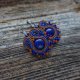 Granatowo-brązowe kolczyki soutache z lapis lazuli
