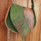 torebka z listkami z naturalnej skóry