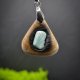 Wisiorek "amazonit i wiąz –naturalna głębia drewna i magiczny kolor kamienia, biżuteria z drewna; Wood Pendant, Wooden Jewellery