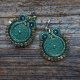 Zielone kolczyki z ozdobnym guzikiem