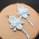 Biało błękitne kolczyki sutasz