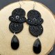 Długie czarne kolczyki sutasz