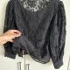 Bluzka z koronki Zara czarna koronkowa crop top